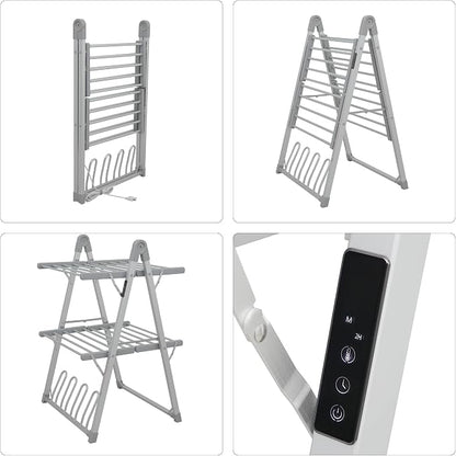 Electric Heated Clothes Drying Rack, Foldable Heated Garment Dryer - Image 8