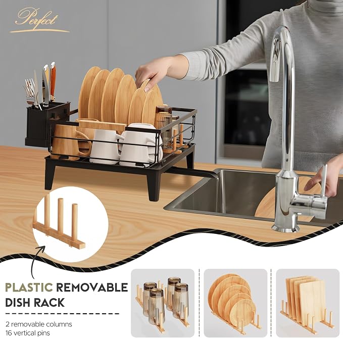JYPS Dish Drying Rack for Kitchen Counter Decor - Image 3