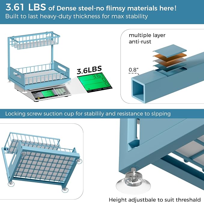 2 Pack Under Sink Organizer Storage 2-Tier Premium Metal Pull-Out Racks - Image 4