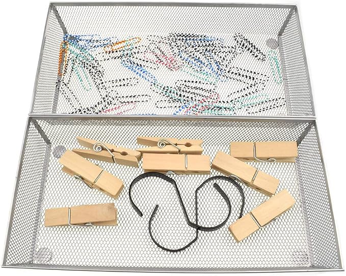 HAHIYO Stackable Mesh Tray Cup 12 x 6 x 2 inches Sturdy Container - Image 5