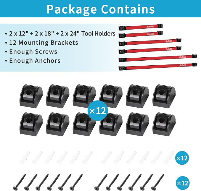 12" 18" 24" Magnetic Tool Holder Strip, Metal Tool Organizer Rack - Image 7