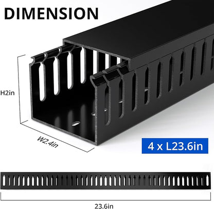 ZhiYo H2in x W2.4in Professional Server Rack Cable Management Raceway, 95in - Image 2