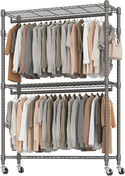 BATHWA Heavy Duty Garment Rack on Wheels, Rolling Clothes Racks - Image 7