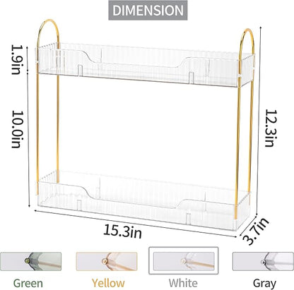 YCIA&DONE 2 Tiers Narrow Vanity Makeup Organizer, Bathroom Organizer Countertop - Image 4