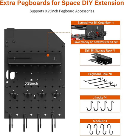 JUNNUJ Large Pegboard Power Tool Organizer - Image 3