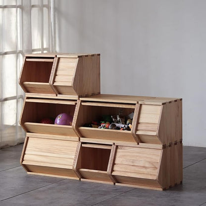 Stackable Solid Wood Storage Chests, Bins - Image 5