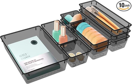 10 PCS Drawer Organizer Set, 4 Varied Size Bathroom and kitchen Drawer cabinet by StorMiracle