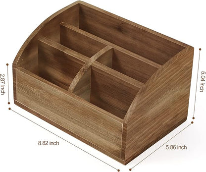 OKSQW Wooden Desk Organizer, Solid Wood Pen Holder - Image 2