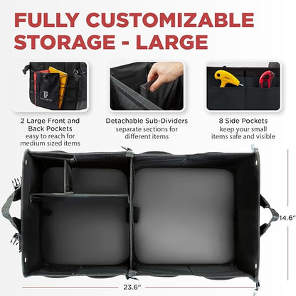 TRUNKCRATEPRO Trunk Organizer For Car, Truck | Premium Adjustable Multi - Image 2