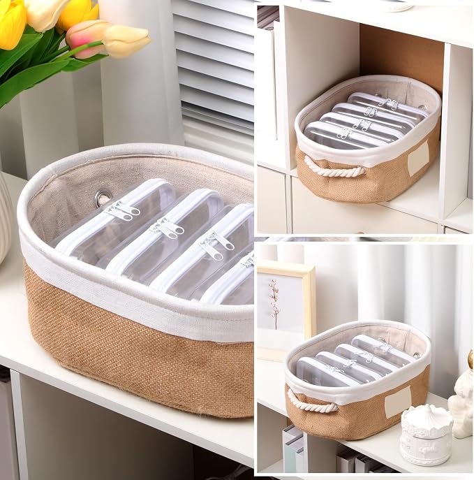 Sanwuta 6 Pcs Clear Hard Zipper Case Hard Plastic Zipper Pouches Transparent - Image 5