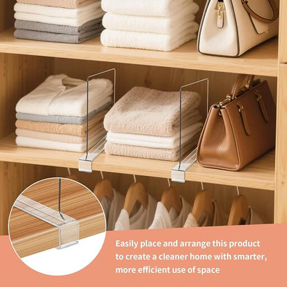 15 Pack Clear Shelf Dividers for Closets, Acrylic Dividers for Shelves - Image 5