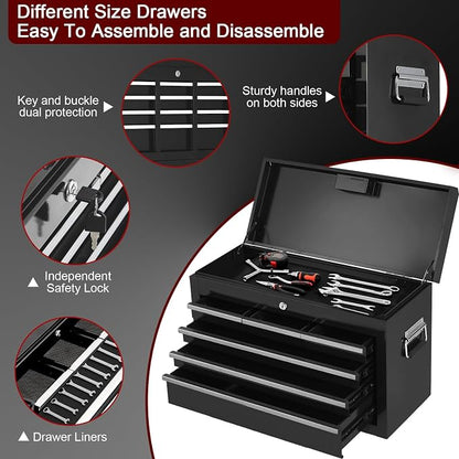 8-Drawer Rolling Tool Chest, 2-in-1 High Capacity Removable Cabinet Storage - Image 6