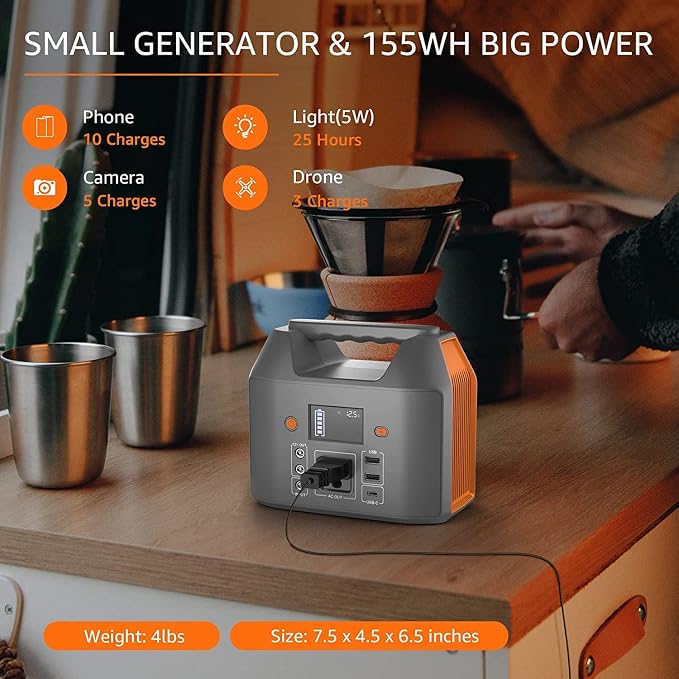 EnginStar Portable Power Station 150W 155Wh Solar Generator 110V 42000mAh - Image 9
