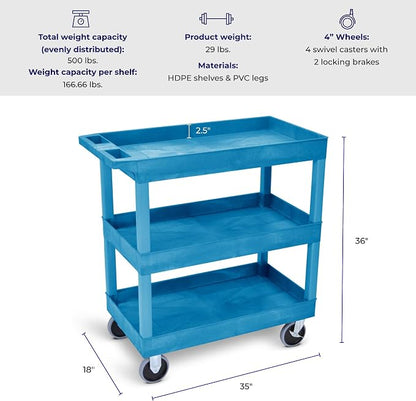 Stand Steady Tubstr 3 Shelf Utility Cart | Made in USA | Heavy Duty Tub Cart - Image 5
