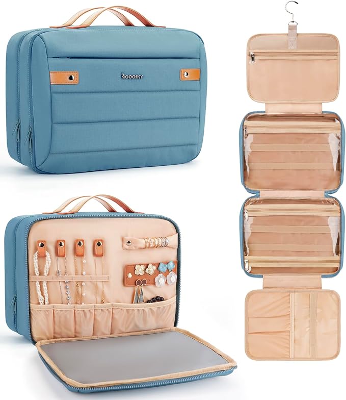 Women's Hanging Toiletry Bag, Waterproof Travel Cosmetic Organizer by COOSKY