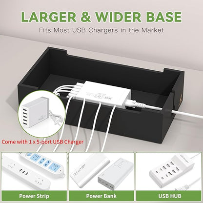 Pezin & Hulin Multi Charger Station Organizer, 5-Port USB Charger Dock - Image 5
