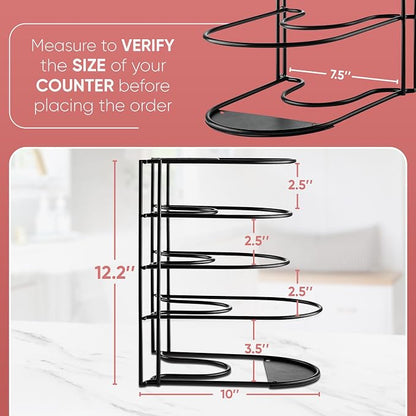 Heavy-Duty Pots and Pans Organizer | 5-Tier Cookware & Lid Storage Rack | - Image 2