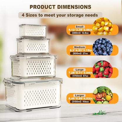 4 Pcs Fruit Storage Containers for Fridge - Image 2