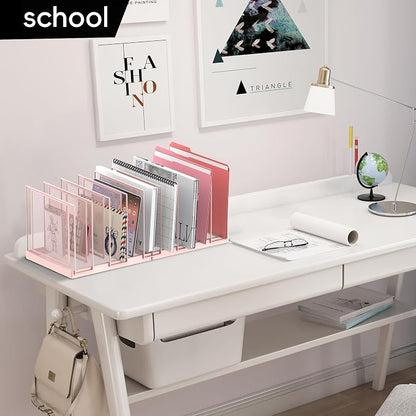 9-Section Desk File Organizer, Vertical File Holder, Mesh Desktop File Folder - Image 8
