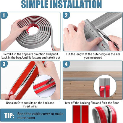 Floor Cord Covers for Wires 10FT Cable Hider Wire Cover Self Adhesive Cord - Image 5