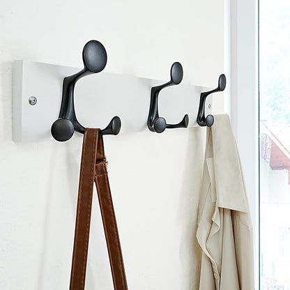 SKOLOO 17-Inch White Wood Coat Rack Wall Mount - Image 3