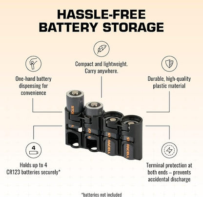 Storacell Slimline CR123 Battery Storage Caddy, Holds 4 Batteries - Image 4