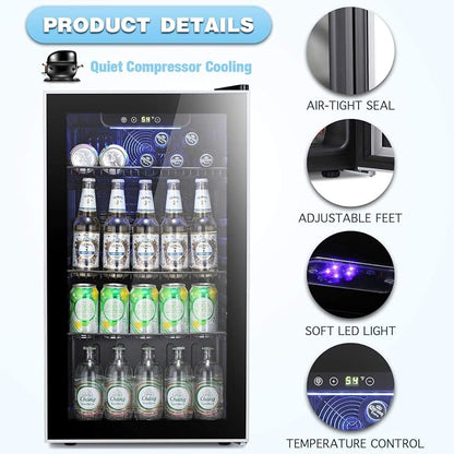 Antarctic Star Beverage Refrigerator Cooler -120 Can Mini Fridge Glass Door - Image 6