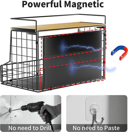 Magnetic Shelf for Fridge, Large Container Magnetic Spice Rack for Refrigerator - Image 5