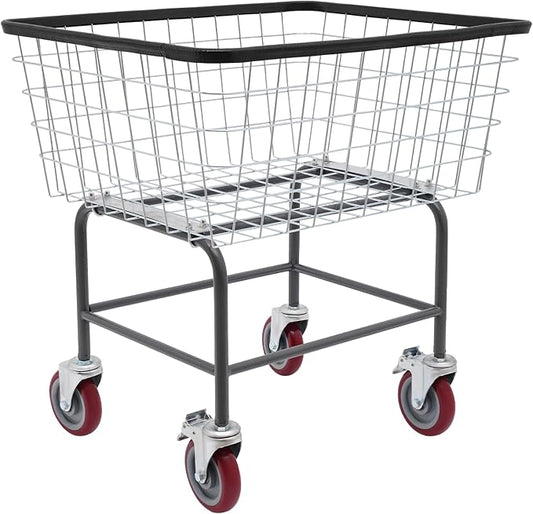 Steel Wire Laundry Cart, Wire Laundry Basket Cart by Unknown