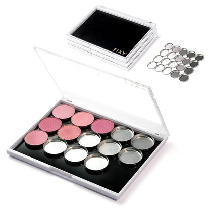 FIXY Empty Magnetic Makeup Palette Set of 3 and 20 Magnetic Metal Round Pans of by FIXYMakeup