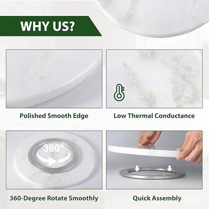 Marble Lazy Susan, 16 in Lazy Susan Turntable Organizer - Image 2