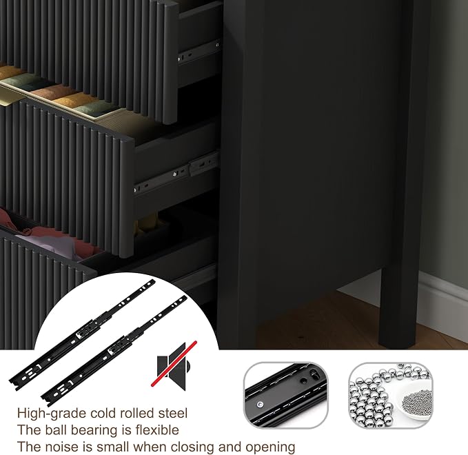 3 Drawer Dresser, Modern Wood Storage Chest of Drawers Organizer - Image 5