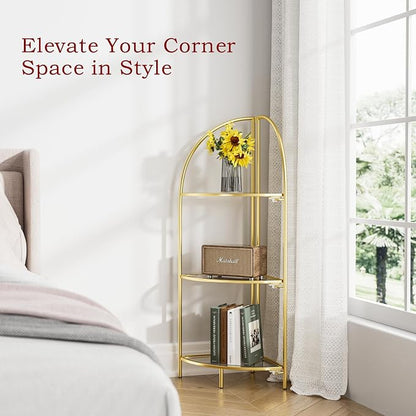 Crofy Foldable 3 Tier Corner Shelf, Metal Corner Plant Stand - Image 4