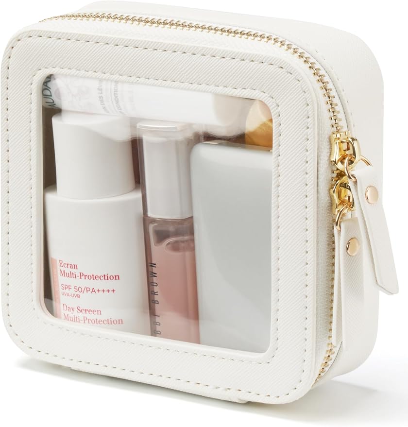 Popvibe Clear Makeup Bag Travel Cosmetic Case Transparent Toiletry Bag by POPVIBE
