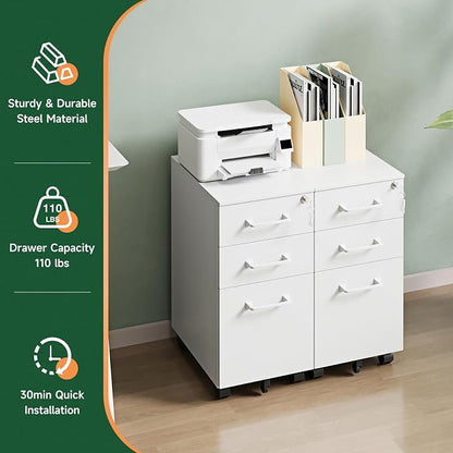 Letaya 3 Drawer Mobile File Cabinet - Image 8