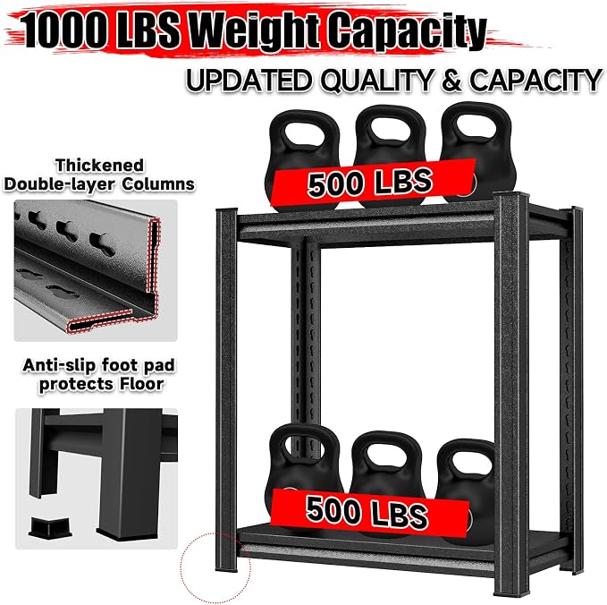 Garage Storage Shelves, 5 Tier Shelving Unit, 40 inch Wide, 18” Deep, 78” Tall - Image 4