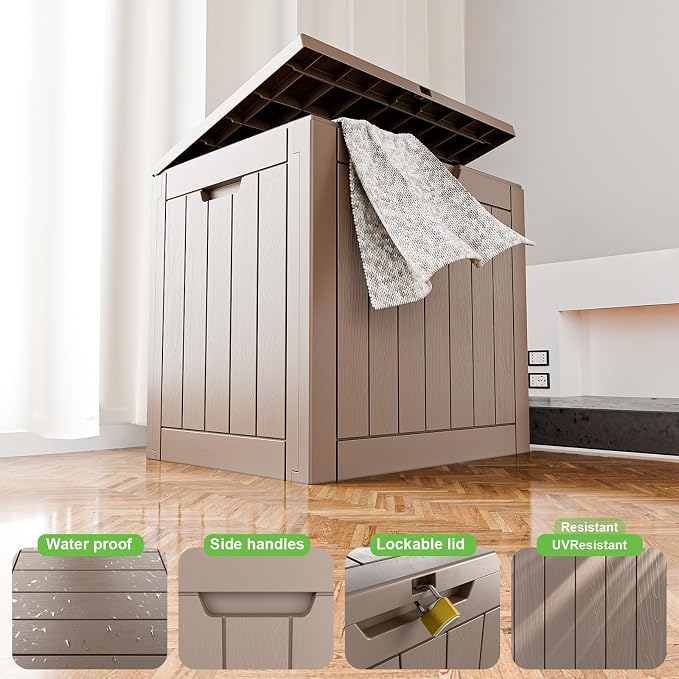 30 Gallon Outdoor Deck Box, Storage Lockable Waterproof Patio Furniture - Image 2