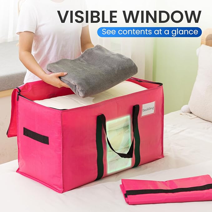 TAILI 8 Pack Pink Extra Large Moving Bags, Heavy Duty Totes - Image 4