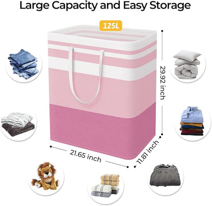 HomeHacks 2 Pack Large Laundry Baskets, Waterproof, Freestanding Laundry Hampers - Image 4