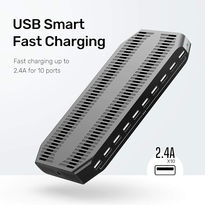 【5PCS】 Unitek USB Charging Station, 10 USB Fast Ports Charge Docking Station - Image 6