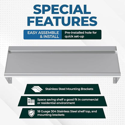 304 Stainless Steel Slanted Wall Rack Shelf - Image 4
