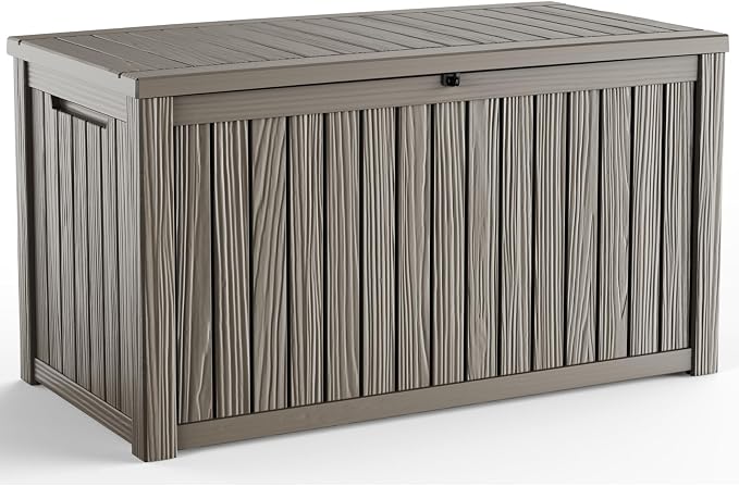 180 Gallon Outdoor Deck Box, Storage Lockable Waterproof Patio Furniture by MAIUSCOLI
