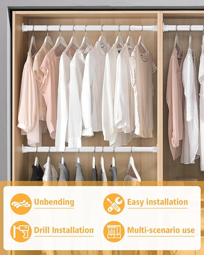 Closet Rod, 17 to 76 Inch Heavy Duty Adjustable Metal Clothing Rack - Image 7