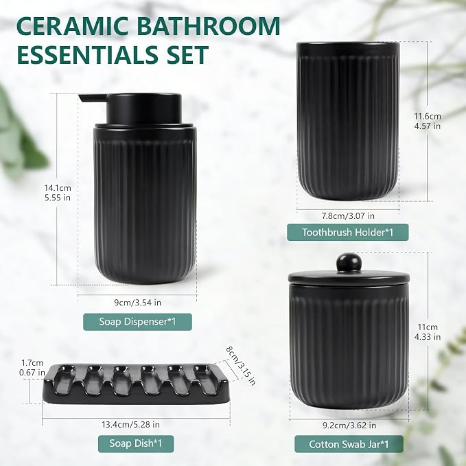 BosilunLife Ceramic Bathroom Accessories Set - Image 2