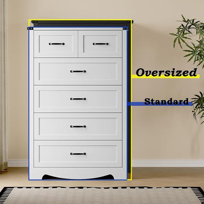 Tall 6-Drawer Dresser for Bedroom, Modern Wooden Chest of Drawers - Image 4