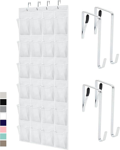 GORILLA GRIP Over the Door Shoe Organizer, 24 Large Breathable Mesh Pockets by GorillaGrip