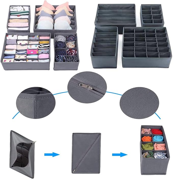 8 Pack Foldable Drawer Organizer - Image 3