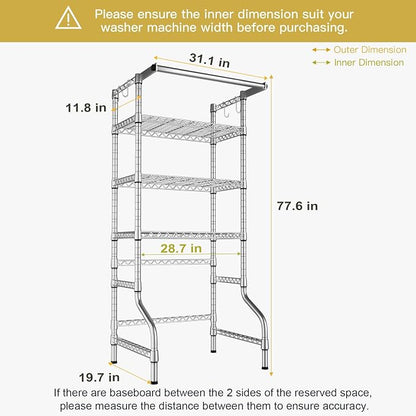 Ulif U11 Medium Over Washer and Dryer Shelves, 3 Tiers Laundry Room Storage and - Image 3