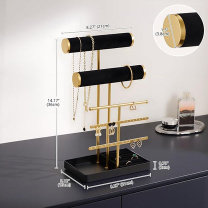 Lolalet Bracelet Display Stand Necklaces Holder, 5 Tiers Jewelry Organizer and - Image 7