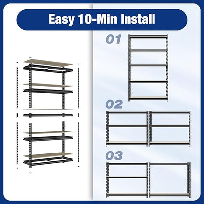 WORKPRO 5-Tier Storage Shelf, for Basement, 27.6”Wx11.8”Dx60”H - Image 6